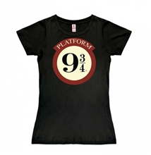 Dámské tričko Harry Potter: Nástupiště 9 3/4 - Platform 9 3/4 (L) černá bavlna