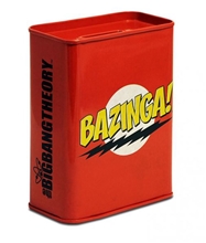 Pokladnička The Big Bang Theory Teorie Velkého Třesku: Bazinga (8,5 x 11,5 x 4,5 cm) kovová