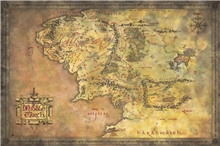 Plakát The Lord Of The Rings Pán prstenů: Map Of Middle Earth (61 x 91,5 cm)