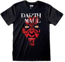 Pánské tričko Star Wars Hvězdné války: Darth Maul Face (S) černá bavlna