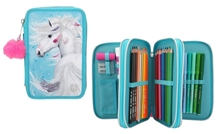Miss Melody - Triple Pencil Case With LED - Turquoise