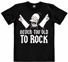 Pánské tričko The Simpsons: Homer - Never Too Old To Rock (L) černé