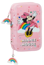 Dvoudílné školní pouzdro Disney Minnie Mouse: Rainbow (12,5 x 19,5 x 4 cm)