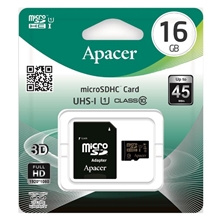 Apacer paměťová karta Secure Digital Card U1, 16GB, micro SDHC, AP16GMCSH10U1-R, UHS-I U1 (Class 10), s adaptérem
