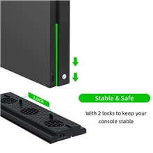 Vertical Cooling Stand with 3 Fans and 3 USB Ports for Xbox One X (X1)