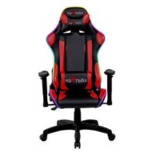 Herní židle Red Fighter C8, černá, odnímatelné polštářky, RGB podsvícení