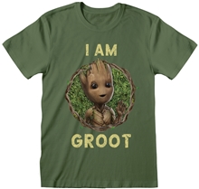 Pánské tričko Marvel Guardians Of The Galaxy Strážci galaxie: I Am Groot Badge (XL) zelená bavlna