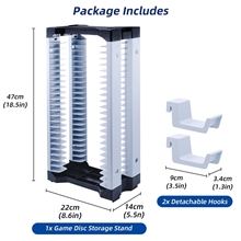 DOBE Game Disc Storage Stand for Games - Black & White (PS4/PS5/X1/XSX/SWITCH)