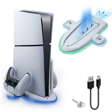 DOBE Multifunctional RGB Charging Dock for PS5 Slim - White (PS5)