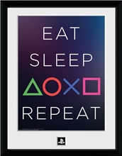 PLAYSTATION - Framed print Eat Sleep Repeat (30x40)