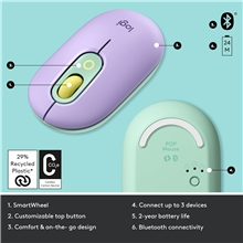 Logitech - Emoji  Pop Mouse - Lilac