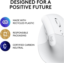 Logitech - Lift Ergo Mouse - Off-white