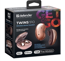 Defender Wireless Stereo Headset TWINS 910 - Orange