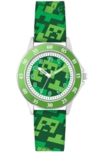 Minecraft Creeper Green Printed Strap Quartz Watch