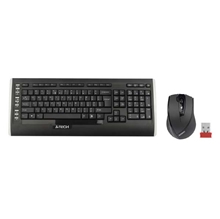 A4Tech 9300F, sada klávesnice s bezdrátovou optickou myší, AAA, CZ/US, klasická, 2.4 [GHz], bezdrátová, černá