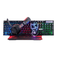 Gaming set with keyboard, mouse, mouse pad and headphones Marvo CM409 CZ/SK, LED, USB - black (PC) (DISCOUNT)
