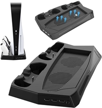 Charging stand with cooling fan for PS5