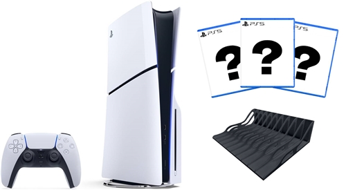 PlayStation 5 Slim + 3 Games + 3D Stand Bundle